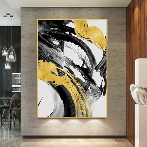 Peinture à l'huile abstraite grand format cadre premium 80x120cm