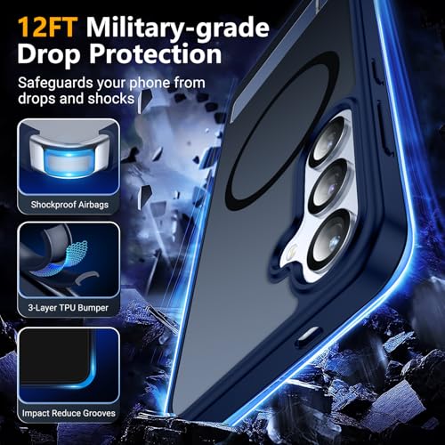 Image of SPIDERCASE Magnetic for Samsung Galaxy S25 Case,[3 Stand Ways][ Military Grade Drop Protection] with Invisible Stand Shockproof Slim Case for Samsung Galaxy S25 6.2 inch,Blue