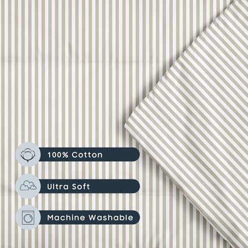 Image of Wake In Cloud - Cot Nap Mat with Pillow and Blanket, 100% Cotton Fabric, for Toddler Kids Boys Girls Ages 3 Plus in Daycare Kindergarten Preschool, Ticking Stripes