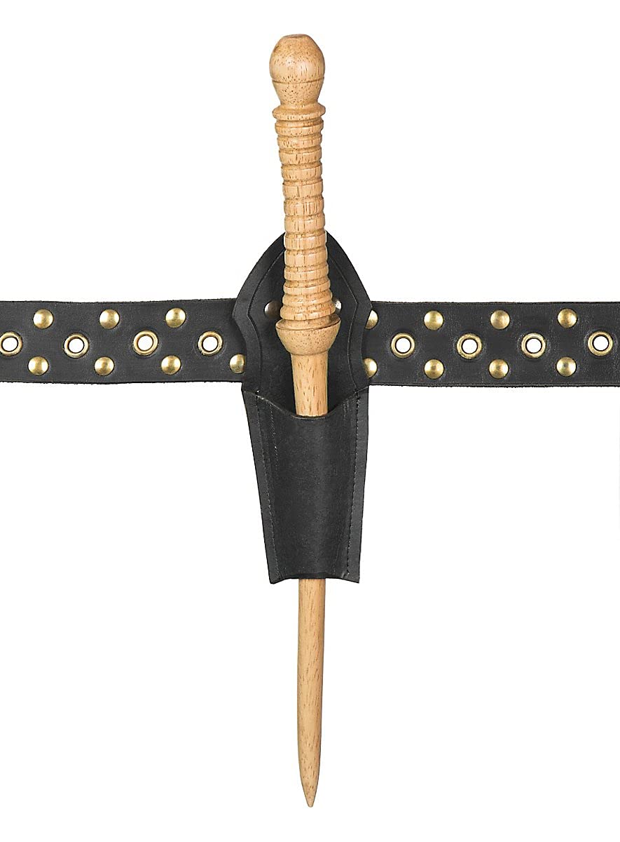 Andracor - Supporto per bacchetta magica in pelle – per fan di Harry Potter, Adepten e grandi Magier – Nero – LARP Cosplay & Fantasy