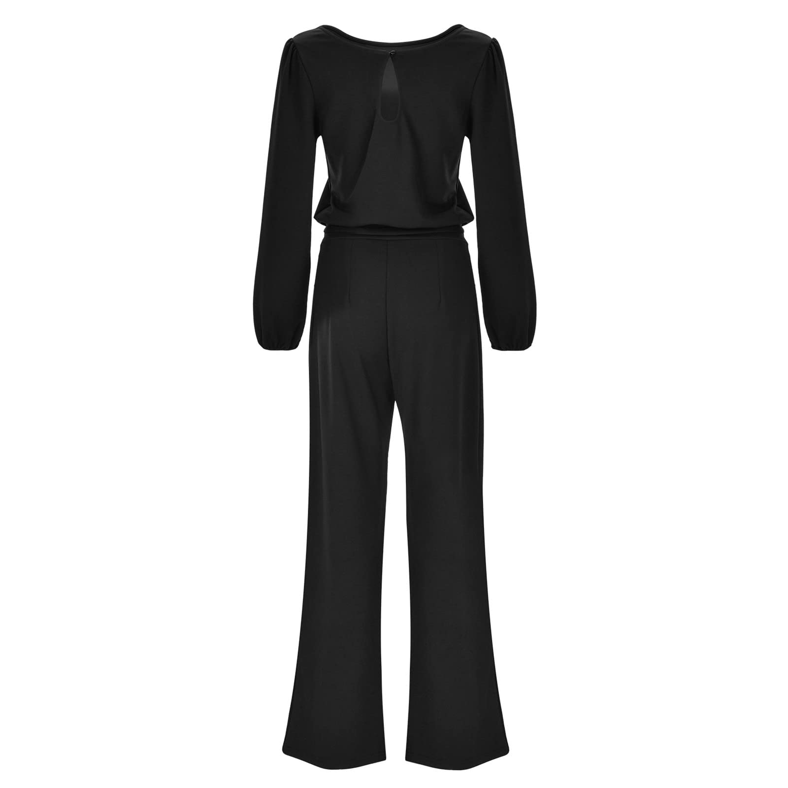 Jumpsuits Für Damen Lang, Damen Hosenanzug Elegant Festlich Solid Mit Ärmeln Overall Hosenanzüge Große Größen Romper Lose Outfits Set Vintage Locker Women's Jumpsuits & Playsuits Weites Bein Playsuit