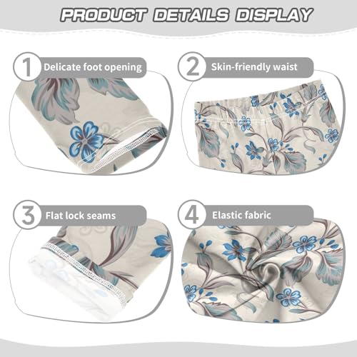 Color Full Small Flower Leaf Bunch Pattern Girls Leggings,Workout Leggings for Girls Toddler Athletic Leggings Size for 3-10T3