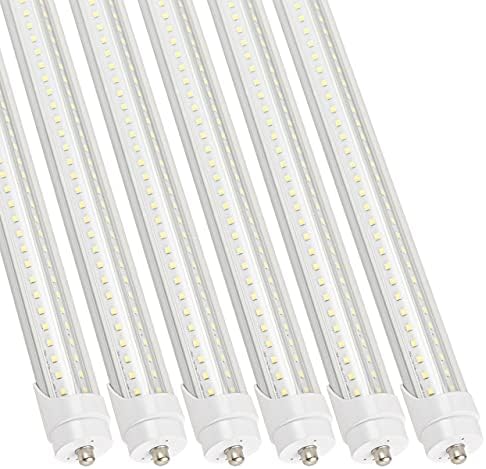 WAHADI 6 Pack 6FT T8 LED Tube Light Bulbs 40W 6000K Daylight with Ultra Bright Dual-Row LED, Single pin Fa8 Cap, Clear Cover, 6 Foot T10 T12 Fluorescent Lamp Replacement for Garage, Shop, Warehouse