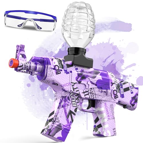 Electric Gel Ball Blaster Gun?Gel Gun Blaster Automatic Splat Gun Toy for Outdoor Activities, Birthday Christmas Team Games Ages 15+ (Purple)