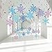 30 Pieces Snowflake Hanging Swirls Decorations, Christmas Ceiling Decor Purple Blue White Snowflakes for Winter Holiday Wonderland New Year Birthday Party Favors Baby Shower Supplies (Silver)