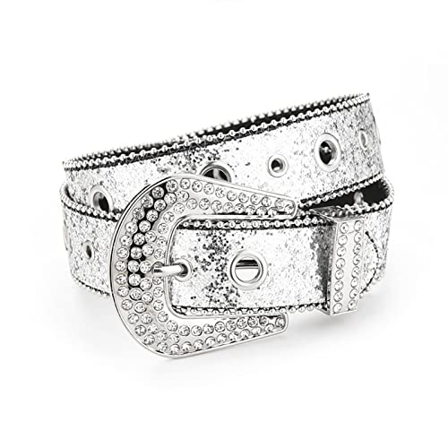 Ceinture à paillettes adulte réglable Morain accessoire mode avec boucle strass
