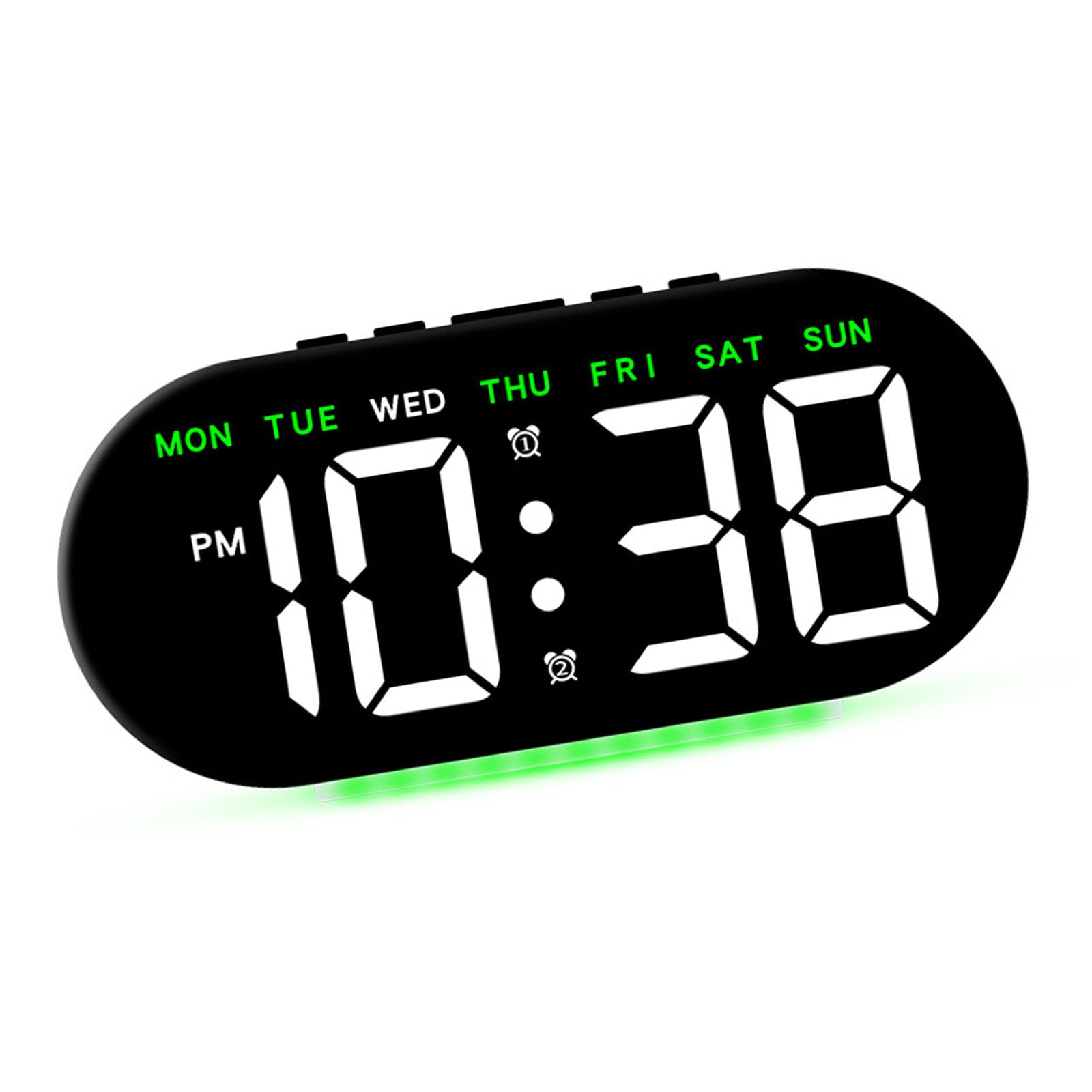 YWLUUOO Led Alarm Clock Adjustable Brightness Desk Colck Dimmable Bedside Clock for Elderly and Seniors for Bedrooms Digital Table