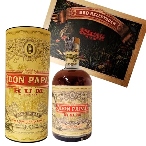Don Papa Rum 7 Single Island 0,7 l 40% in Geschenkverpackung + Don Papa BBQ Rezeptbuch by Reichelts