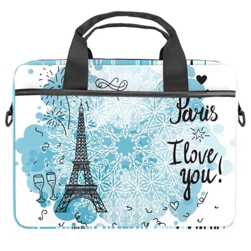 Sac bandoulière ordinateur portable 13 14.5 pouces fini les rayures avec style Tour Eiffel