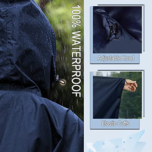 Image of salamra Rain Poncho Jacket - Hooded Waterproof Raincoat with Pocket for Women Men Adults