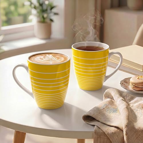 Image of UPC Premium Bone China Coffee Mug Set of 2 | Elegant Ceramic Tea & Coffee Cups for Home, Office & Cafe | Lightweight, Durable, Microwave & Dishwasher Safe Mug Set | Luxury Drinkware Collection