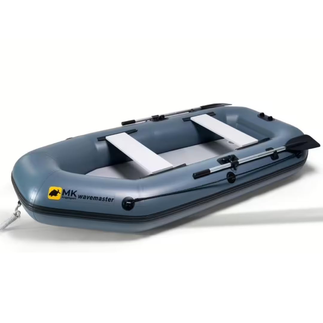 MK Wavemaster Schlauchboot – Angelboot, stabil & belastbar, inkl. Paddel, Sitzbank & Zubehör
