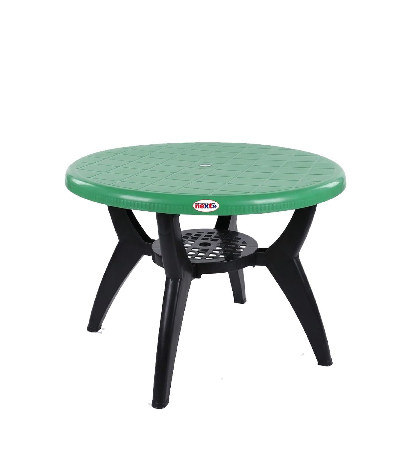 Next NPPL Neptune 4 Seater Virgin Plastic Round Dining Table Set | Durable Outdoor & Indoor Dining Furniture (Green Black)-image-8