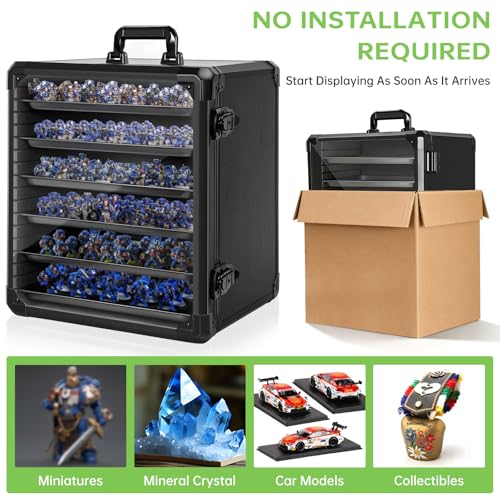 Image of Miniatures Storage Case Miniatures Transport Case Aluminum Alloy Frame with Lock (X-Large Size)