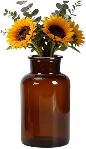 500ml Amber Glass Vase Small Bud Vase Decorative Glass Bottles