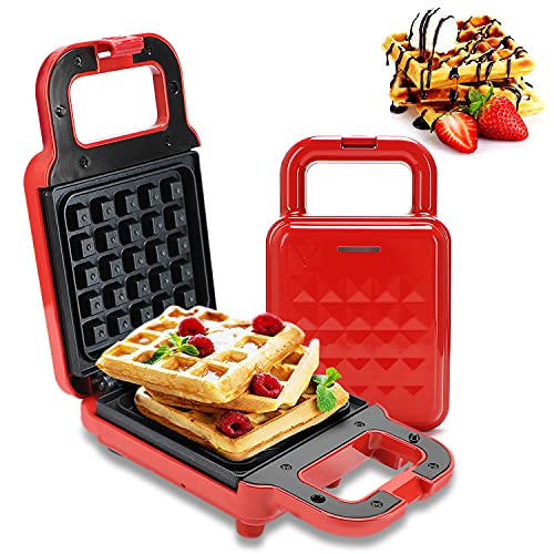 Waffeleisen für klassische Waffeln, IVEOPPE Mini Waffeleisen mit Antihaftbeschichtung, Waffle Maker für Haushalts…