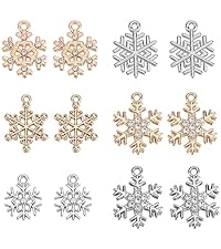 Amazon | SUNNYCLUE 36個6種 クリスマス チャーム 雪の結晶 チャーム