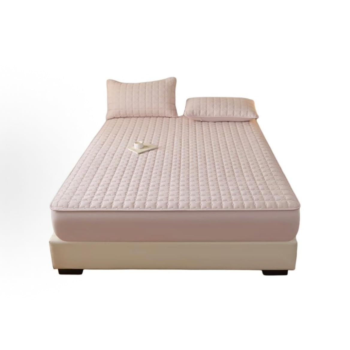 Single Plush Deep Pocket Crystal Velvet Fitted Sheet, Warm Winter Protector(Pink,150 * 200cm)