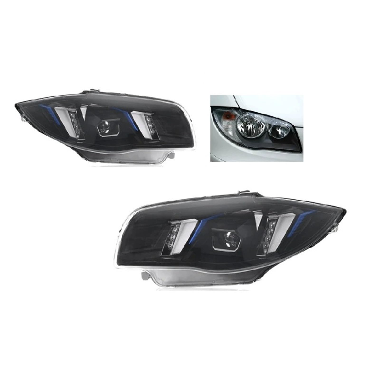 Pasuje do B//M//W serii 1 E87 04-11 w nowym stylu Led DRL reflektor samochodowy montaż sygnału akcesoria samochodowe zmodyfikowana lampa gorące reflektory LED(For original halogen)