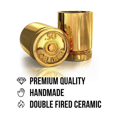 Straight Shooter 50 Caliber Shot Glass Groomsmen Gifts For Dad Birthday Gift Man Cave Furniture Cool Shot Glasses Tumbler Bulk Shot Glasses Funny Gifts For Men Set 2 Of Ceramic #TOP2