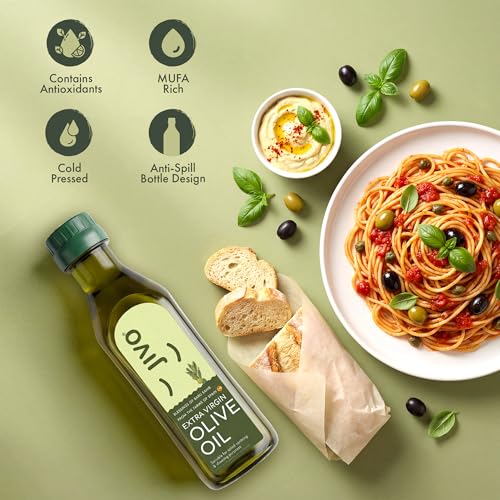 Image of Jivo Extra Virgin Olive Oil 200 ML (Pack of 2) | Imported from Spain | MUFA-Rich Olive Oil | Vitamin E Fortified | Low in Saturated Fat | Ideal for Salads, Dressings, Soups, Dips & Marinades