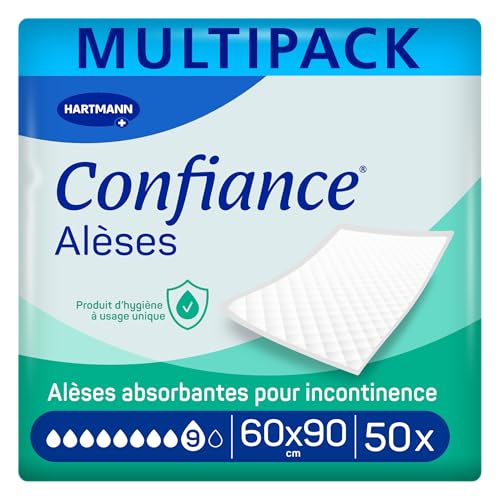 Alèses de protection lit Confiance absorption maximale 9 gouttes 60x90