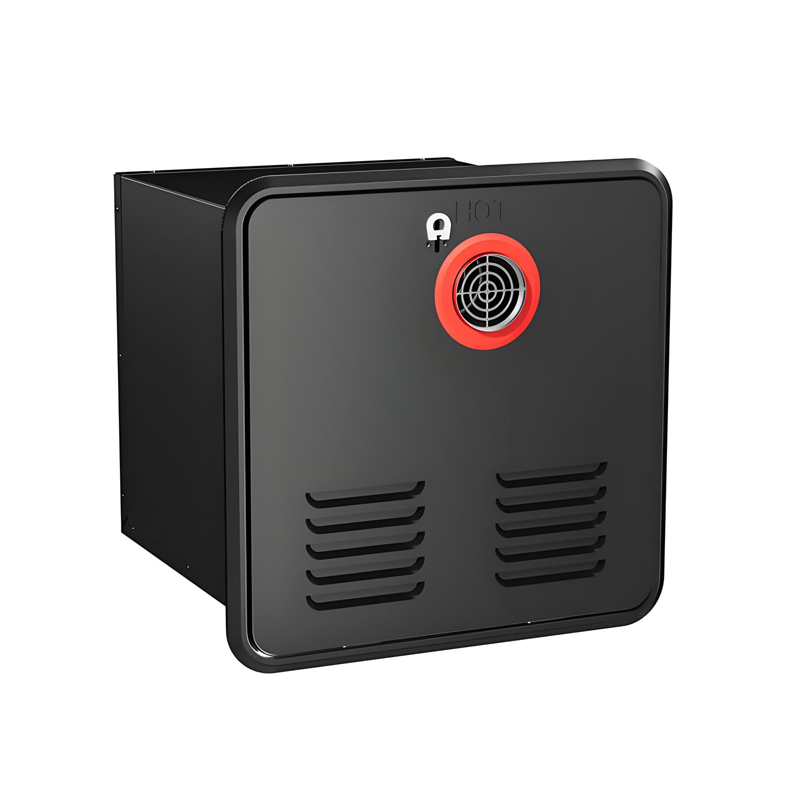 12 V DC Wohnmobil-Warmwasserbereiter, Propan, Durchlauferhitzer mit Fernbedienung, passend für 15 x 15 Zoll große Türen, 55.000 BTU On-Demand-Warmwasserbereiter Black