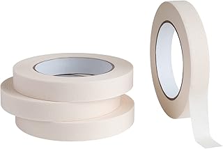 Lichamp Masking Tape 3/4 inch, 4 Pack General Purpose Masking Tape Beige, White Masking Paper for Painting, Arts, Crafts, 3/4 inch x 55 Yards x 4 Rolls (220 Total Yards)