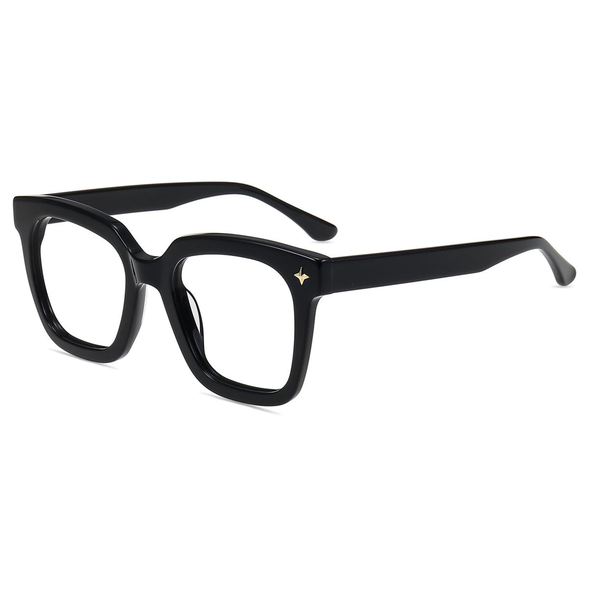 firmoo Blaulichtfilter Brille ohne Sehstärke Damen Herren Übergroße Quadratische Rahmen Computerbrille Entspiegelt Blaulicht UV Schutzbrille für Bildschirme Acetat