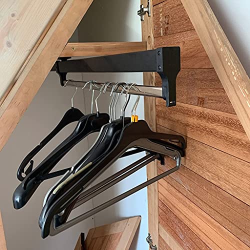 Rack de vêtements extensible en métal noir suspendu gain de place