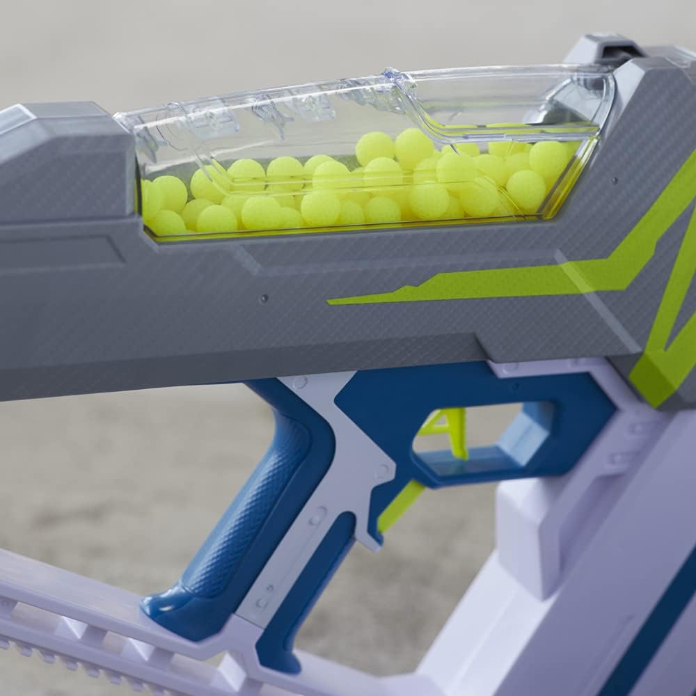 Nerf Hyper Mach-100 Fully Motorized Blaster, 80 Hyper Rounds, Eyewear, Up to 110 FPS Velocity, Easy Reload, Holds Up to 100 Rounds