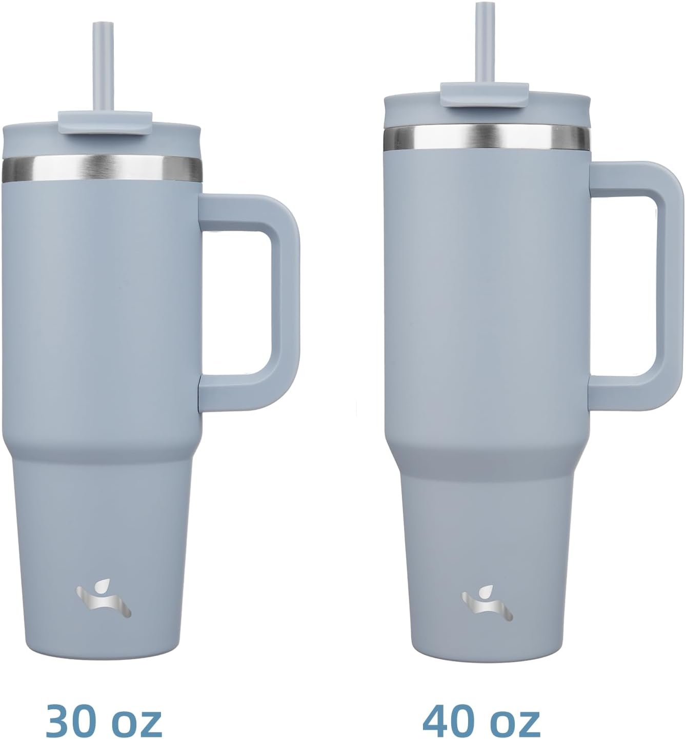 30 oz Tumbler with Handle and 2 Straws,2 in 1 Lid Insulated Water Bottle Stainless Steel Travel Coffee Mug,Lavender - Image 3