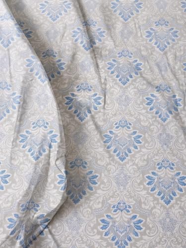 Image of Mafatlal 144 TC Floral Double Bed Sheet Cotton, 90x100 Double Size bedsheet with Pillow Cover, Pure Cotton bedsheets Double Bed, Full Bed Cover Set|Warm Gray