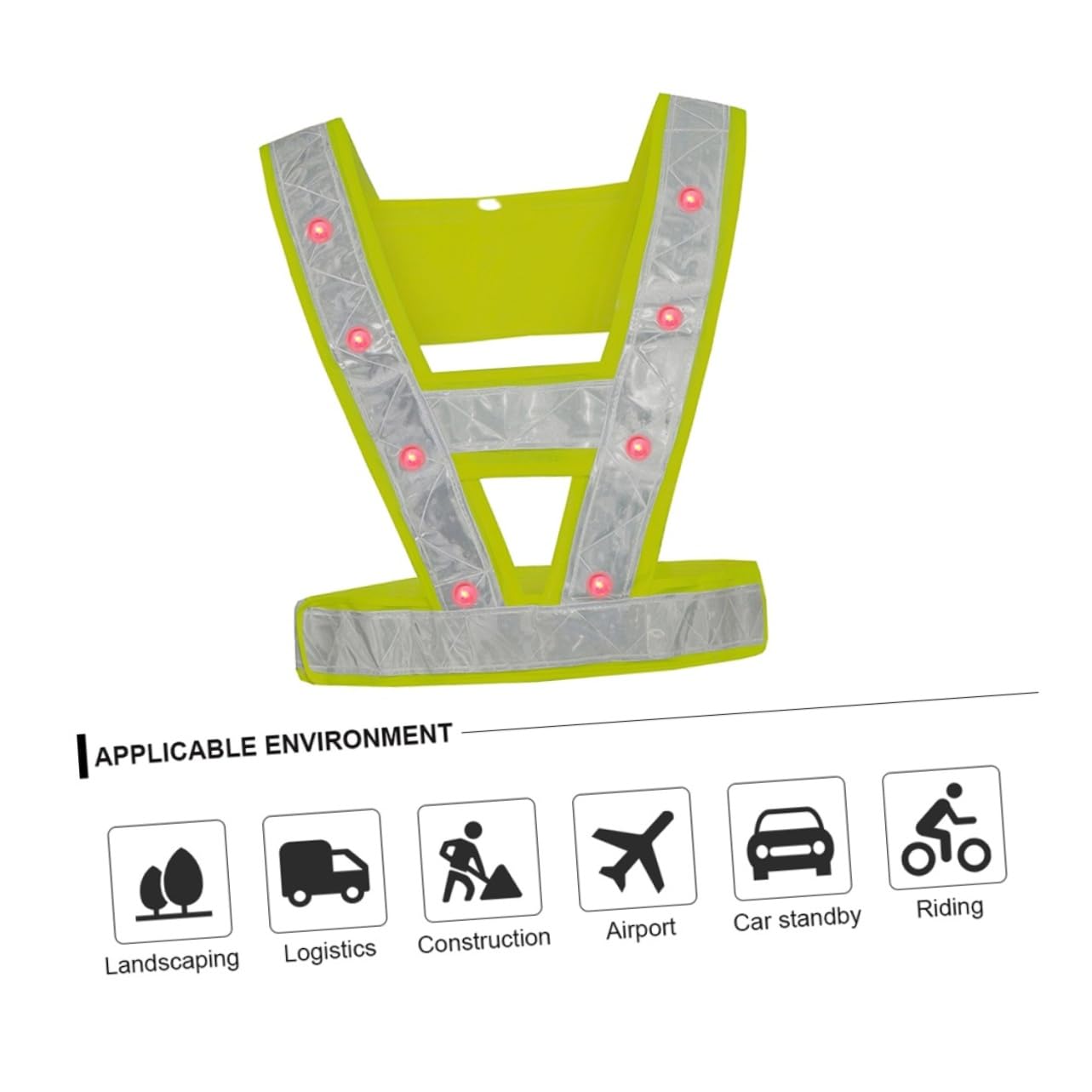SHINEOFI Chaleco de Alta Visibilidad con LED Incluido para Seguridad en Trabajos al Aire Libre