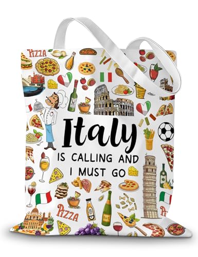 CEASQVAA Italy Travel Gift Canvas Tote