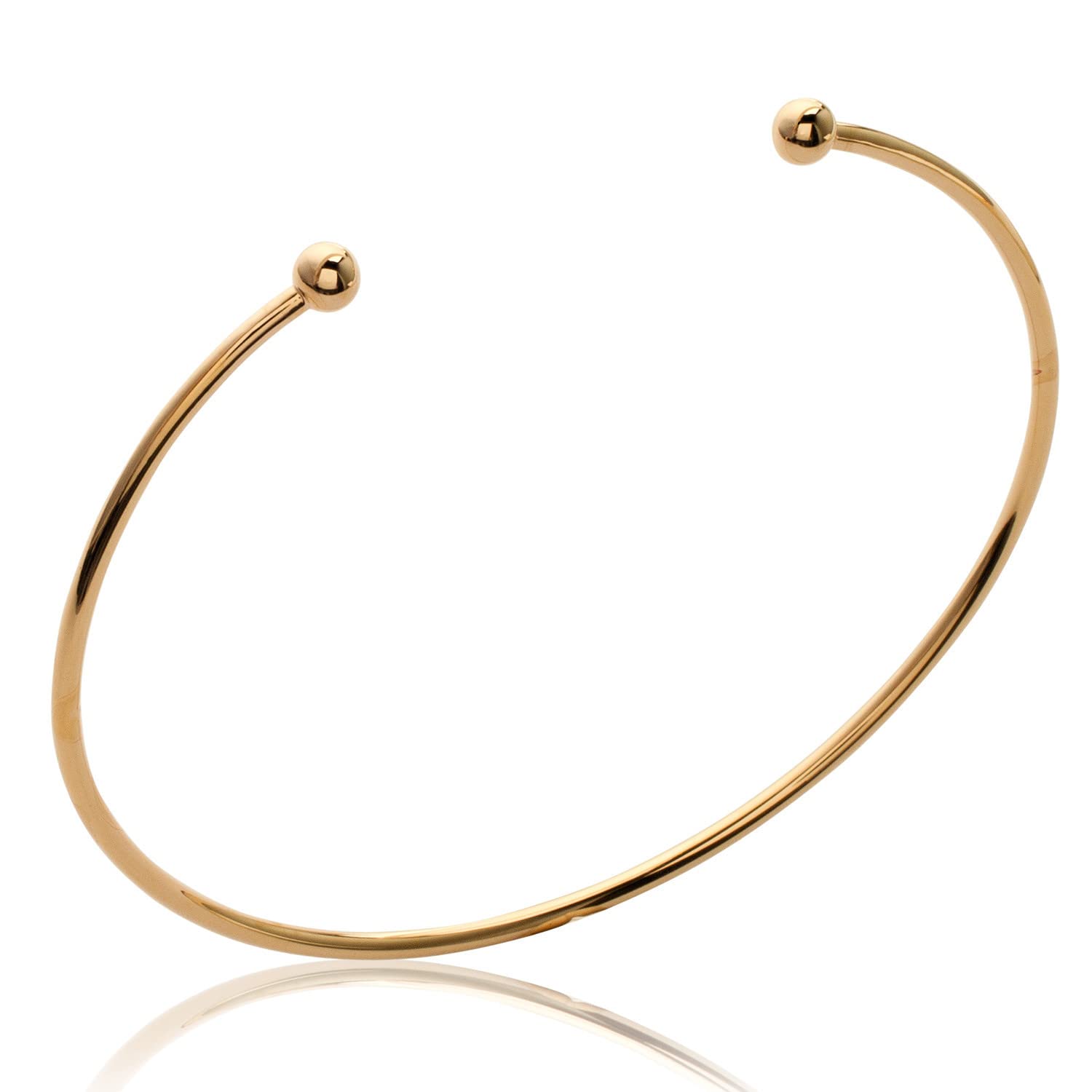Bracciale rigido aperto minimalista dorato, tessuto