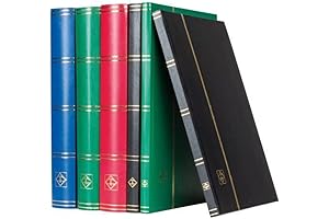 LIGHTHOUSE "BASIC" Hard Cover Stockbook for Stamps - 32 Black Cardstock 9"x12"...