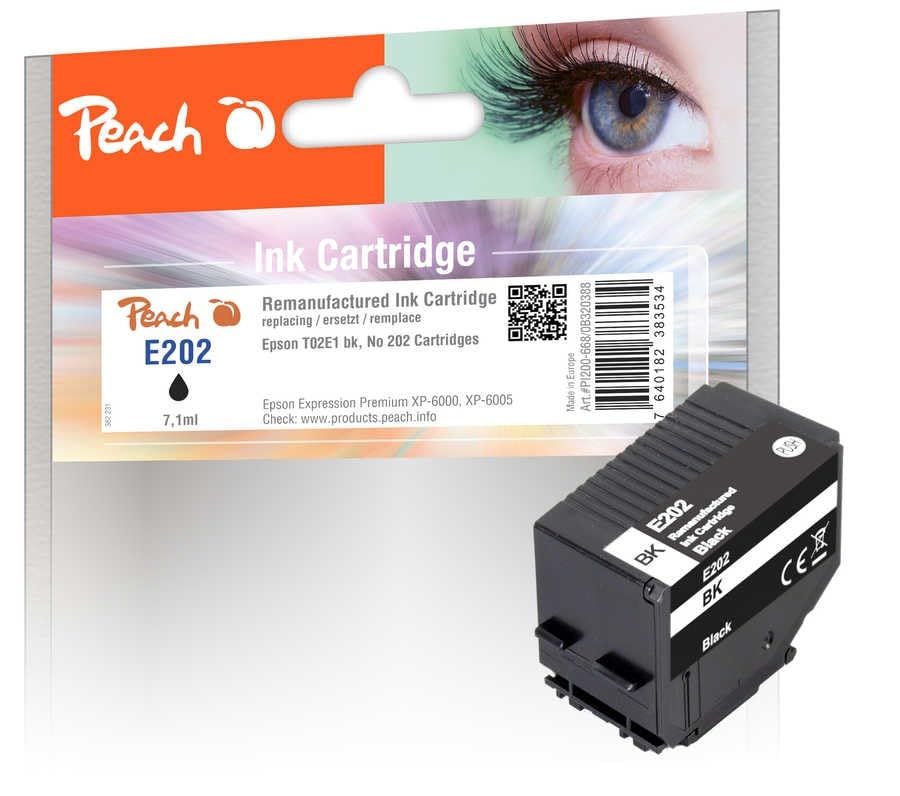 Cartucho de tinta melocotón negro, compatible con Epson T02E1, No. 202 BK, C13T02E14010