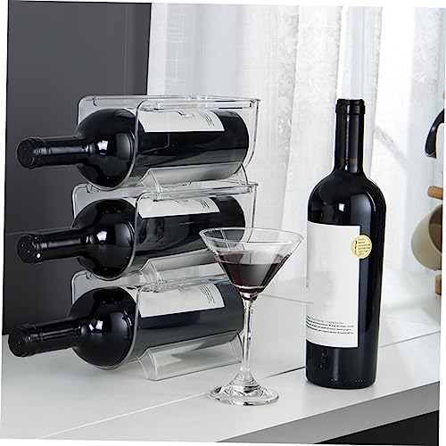 Soporte para 4 botellas de vino pequeño para refrigerador miniatura 4