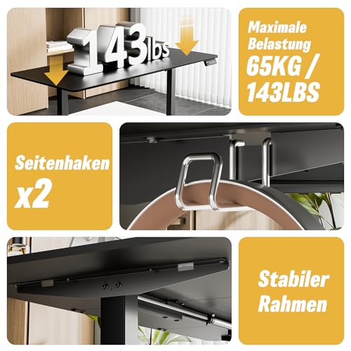 ERGOMAKER Höhenverstellbarer Schreibtisch Elektrisch für Homeoffice140x60cm – Ansicht 5