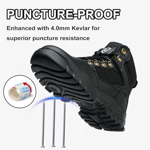 Waterproof Steel Toe Boots for Men-6 Inch Lightweight Steel Toe Shoes Puncture Proof Safety Work Boots Construction Shoes4