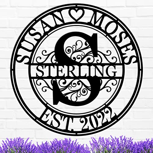 Product Image of the Personalized Metal Name Signs - Custom Last Name Signs for New Home, Wedding Gifts