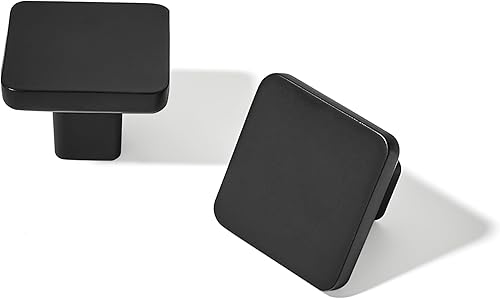 TUNNY Paquete de 10 Konb clásico para gabinetes, color negro mate, herrajes para muebles de cocina, dormitorio, muebles, tiradores de gabinete