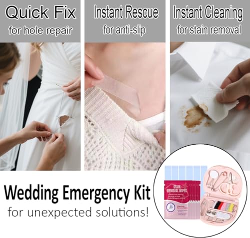 Wedding Day Emergency Kit for Bride, Bridal Emergency Kit with Makeup Bag, 26 in 1 Wedding Essential Items for Bride Daily Use Team Bride