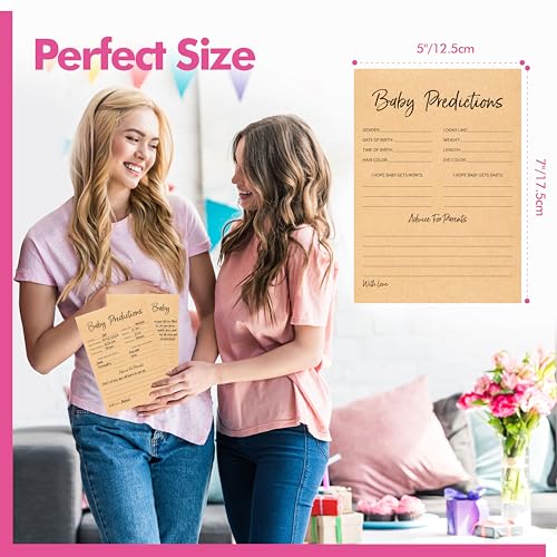 Image of 55PCS Baby Predictions and Advice Cards, Double Sided Baby Shower Decorations Cards Wishes to Baby for Parents