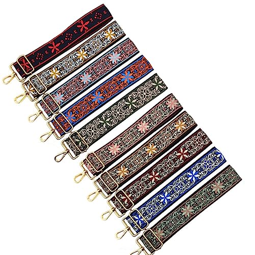 Image of Purse Strap Star Flower Pattern Trendy Bag Strap Replacement Adjustable Jacquard Belt for Purse Crossbody Guitar CameraBags (Grey+Olive)