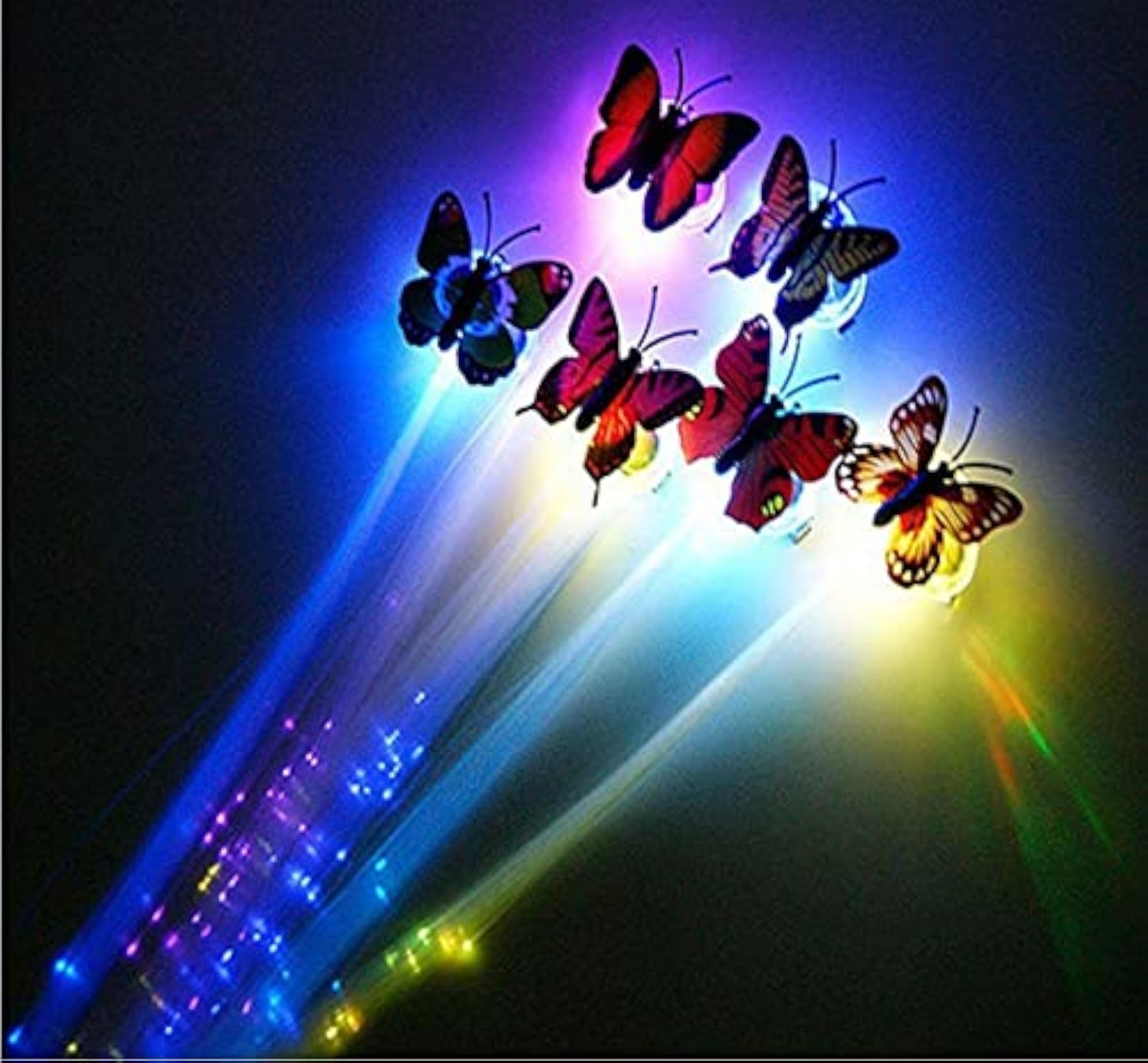 4 Pcs LED Flashing Light Butterfly Hair Clip Set