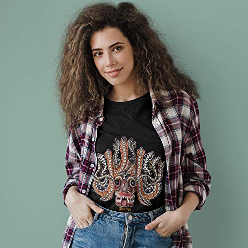 Roll Up Snake Skull T-Shirt | Casual 100% Cotton Graphic Tee | Crew Neck, Short Sleeve T Shirt for Men and Women - Image 7