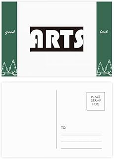Course and Major Single Word Arts - Juego de tarjetas postales (20 unidades), color negro