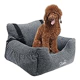 Dog Car Seat,Puppy Booster Seat Pet Travel Car Carrier Bed with Storage Pocket Clip-on Safety Leash...